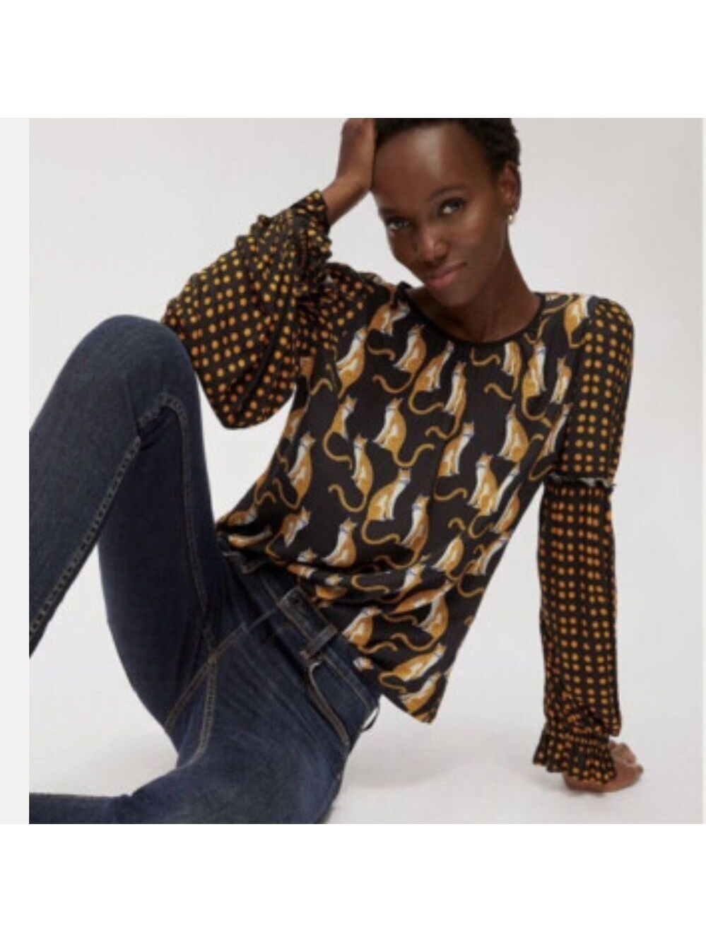 Anthropologie Bl^nk NYC Brienz Leopard Keyhole Top